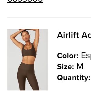 Alo yoga airlift advantage racerback espresso Sports Bra